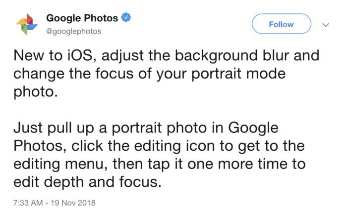 아이폰에서 구글 포토, 사진 배경 흐림 기능(심도 조절) 사용법